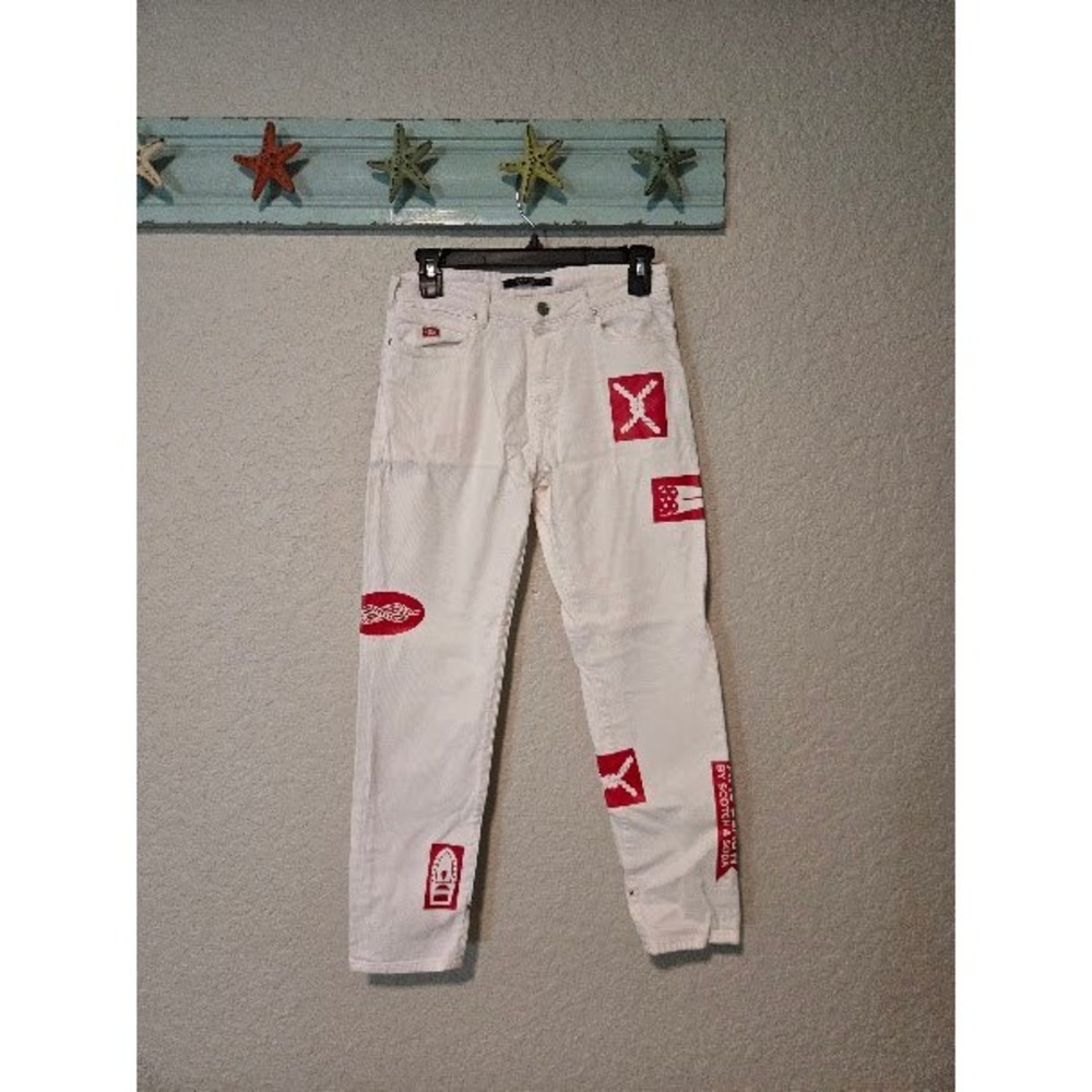 Scotch & Soda White Printed Skinny Jeans